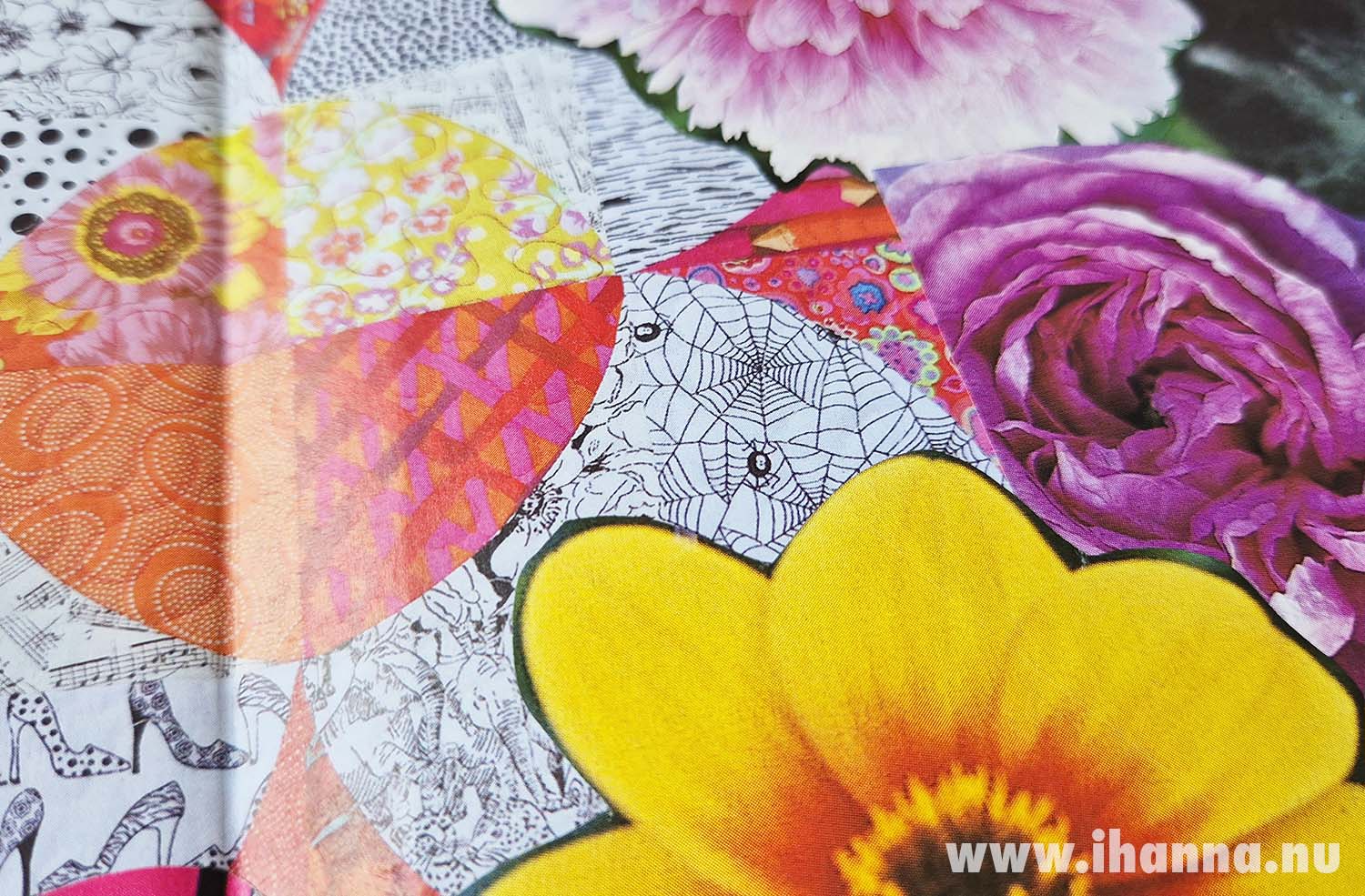 Close up of magazine image collage in altered book glue book by iHanna (Photo Copyright Hanna Andersson)