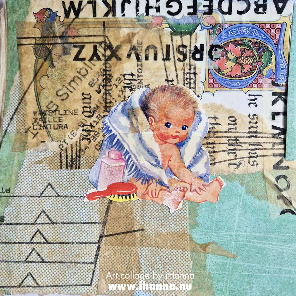 Square art collage number 261 Our little hedgehog baby baby (Copyright Hanna Andersson) 2025
