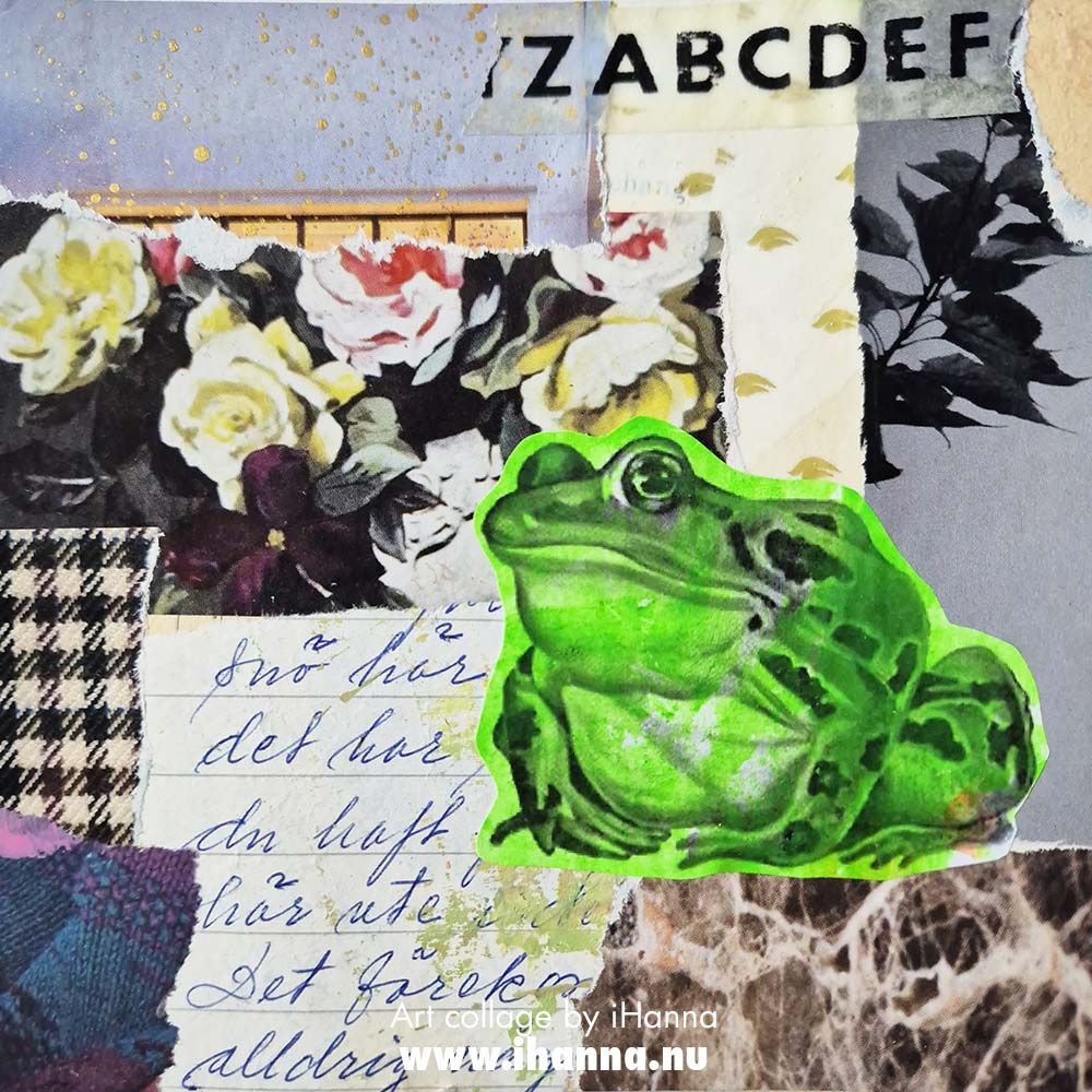 Scrappy square art collage A magical evening by iHanna for the 365 collages in 2025 project (Copyright Hanna Andersson)