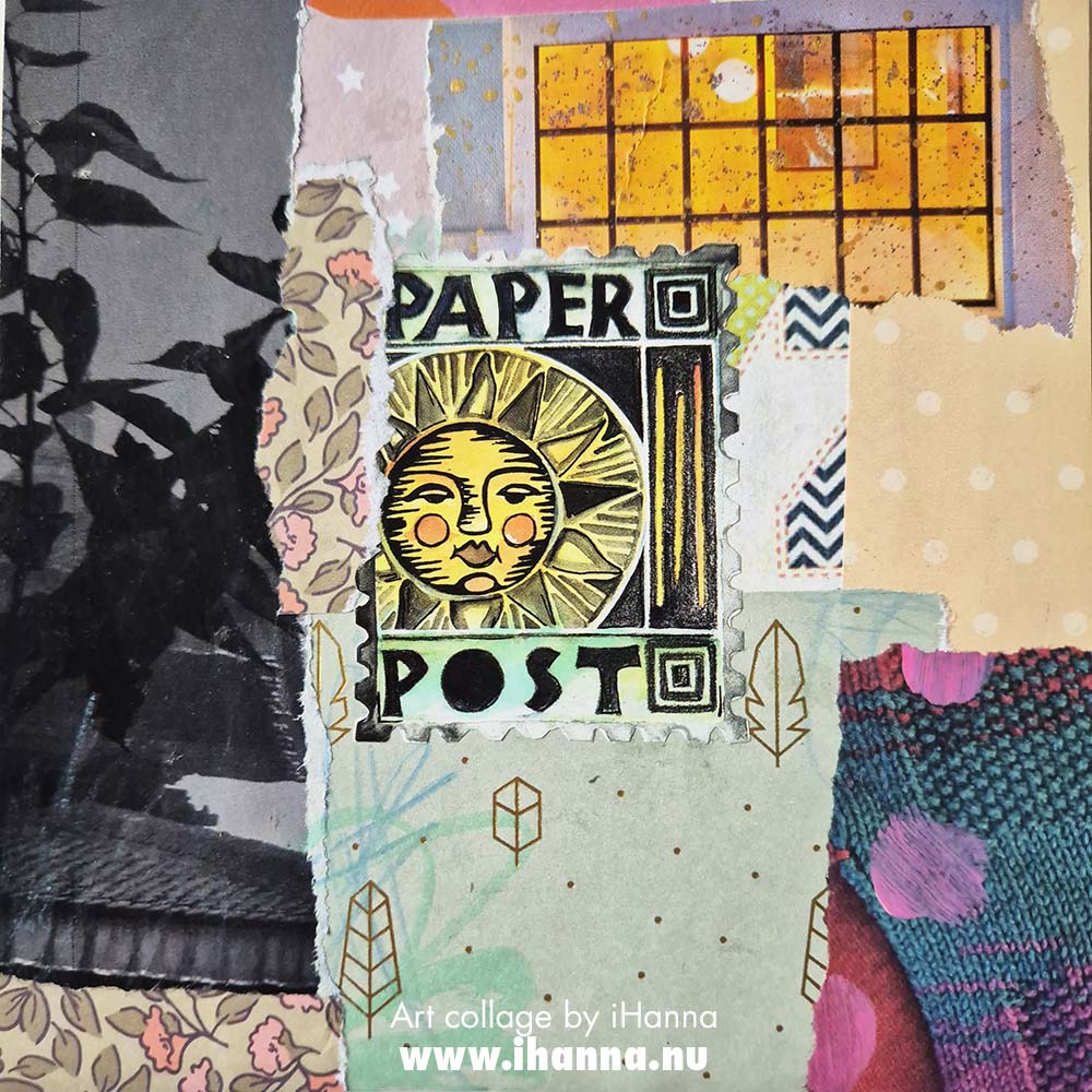 Scrappy square collage Sending all my Warmth by iHanna for the 365 collages in 2025 project (Copyright Hanna Andersson)