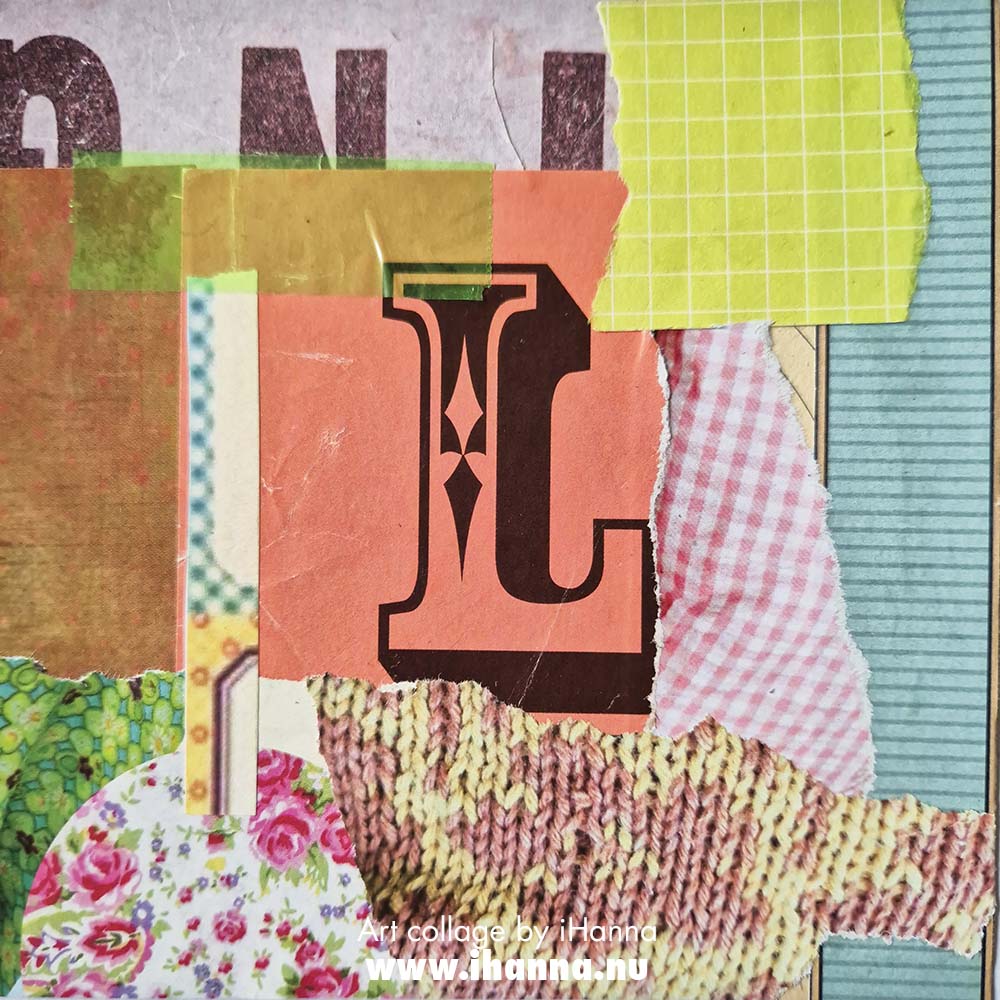 Analog Art square collage 274 L stands for Longing, by iHanna for the 365 collages in 2025 project (Copyright Hanna Andersson)