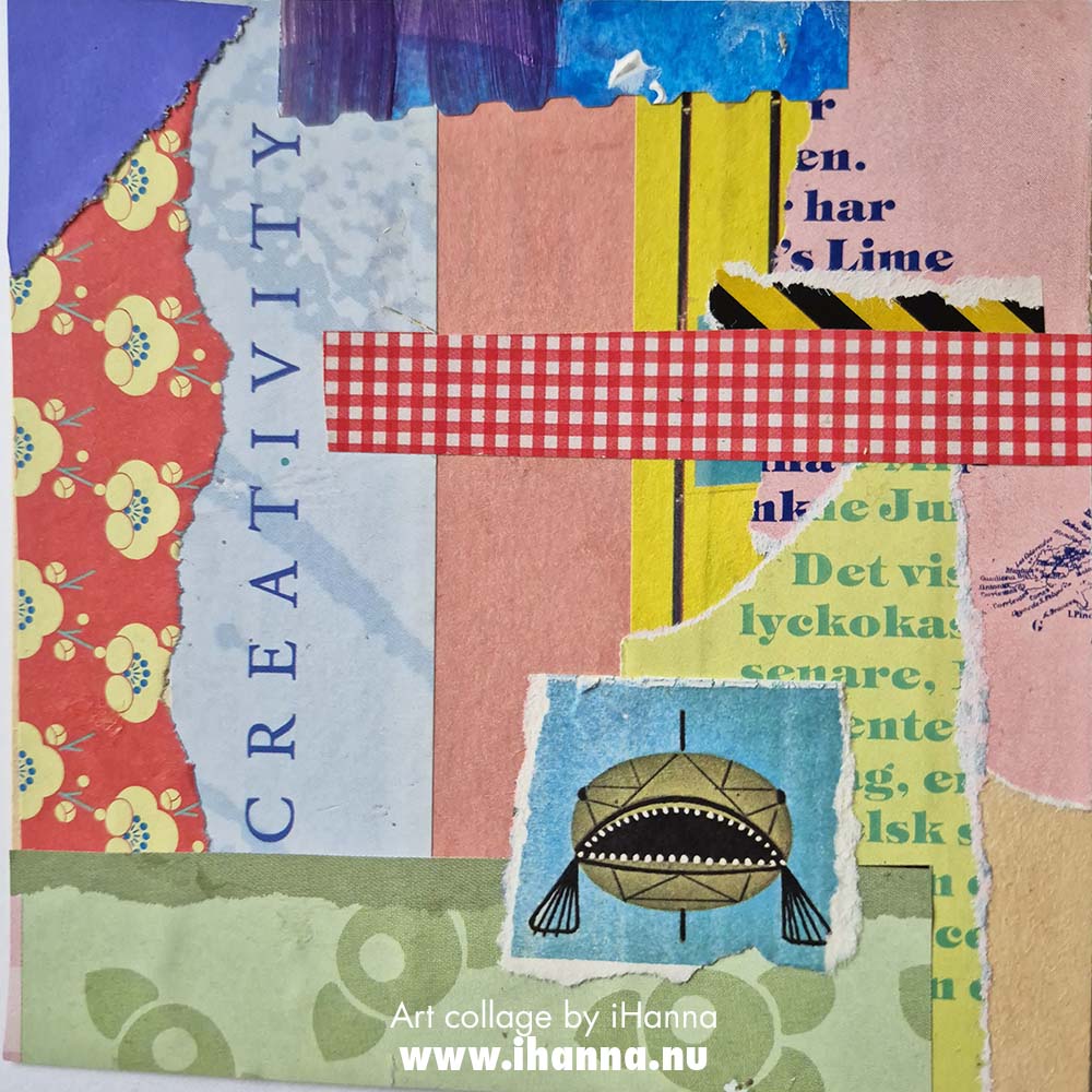 Analog Art square collage 276 Gobble it up, by iHanna for the 365 collages in 2025 project (Copyright Hanna Andersson)