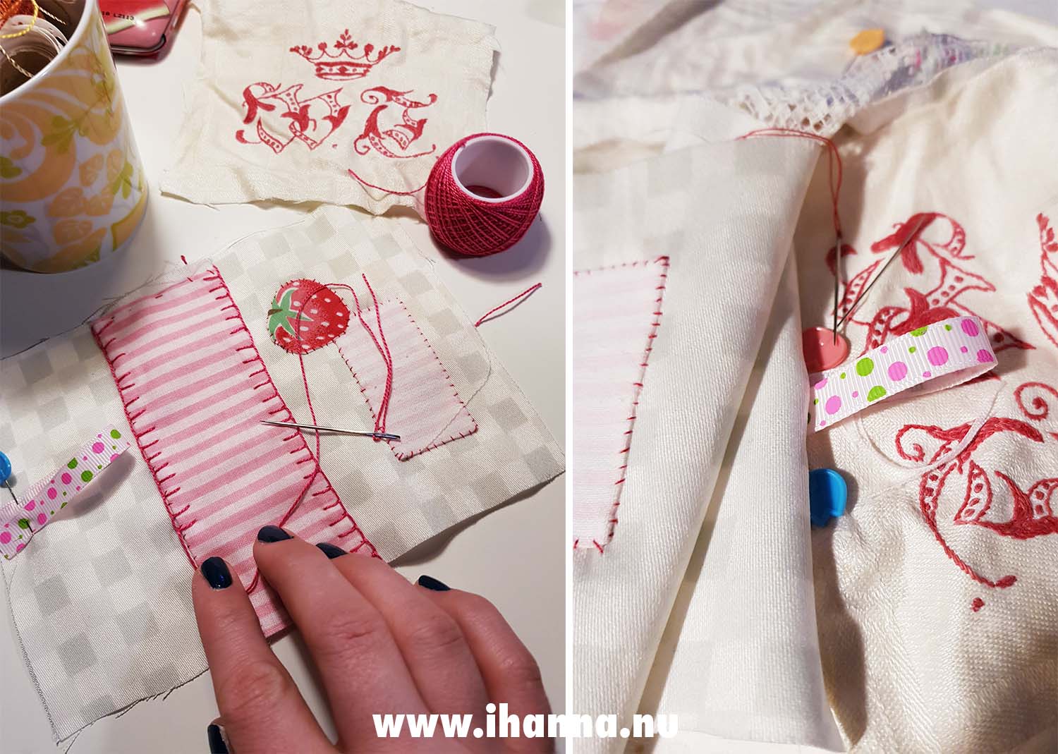 Sewing the free pattern the world's sweetest needle book embellishing with embroidery by iHanna (Copyright H. Andersson)