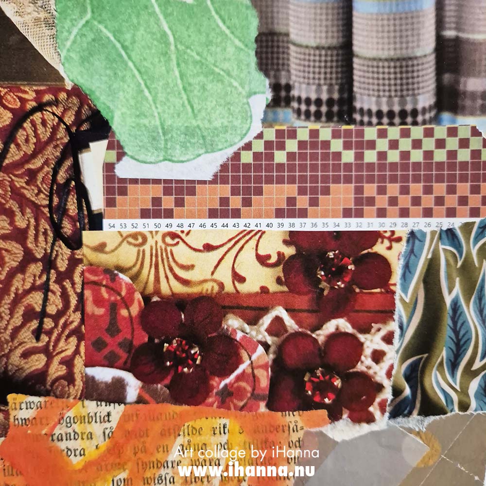 Square art collage on paper by iHanna titled In love with the browns in the 365 somethings 2025 (Copyright Hanna Andersson)