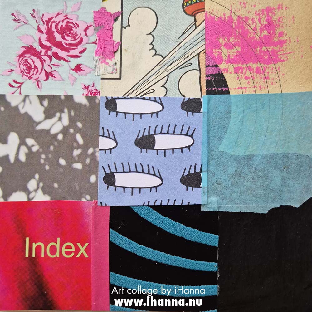 Endless Grids for week 45 of 365 collages in 2025 by iHanna - title Index Grid Art (Photo Copyright Hanna Andersson)