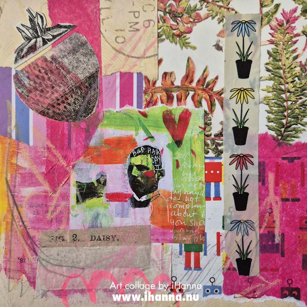 365 collages by a paper hoarder in 2025 this one titled  Look out for the strawberry, mister by iHanna (Copyright Hanna Andersson)