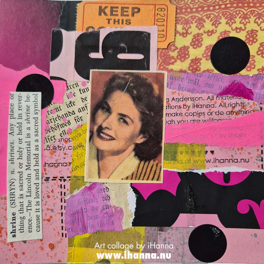 365 collages iHanna in 2025 - title Keep smiling Ingrid Bergman (Copyright Hanna Andersson)