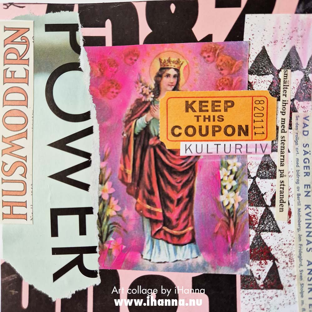 The last week of collages in my project 365 collage in 2025 this one titled  A womans face interpreted by iHanna (Copyright Hanna Andersson)